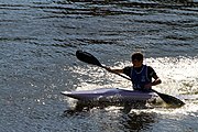 Deutsch: Kanusport bei den Olympischen Jugendspielen 2018; Tag 10, 16. Oktober 2018; Kleines Finale um die Bronzemedaille Jungen Einer-Kajak-Slalom: Tom Bouchardon (Frankreich) - George Snook (Neuseeland) English: Canoeing at the 2018 Summer Youth Olympics at 16 October 2018 – Boys' K1 slalom Bronze Medal Race: Tom Bouchardon (France) - George Snook (New Zealand)