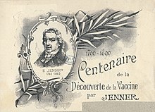 French print in 1896 marking the centenary of Jenner's vaccine Centenaire de la decouverte de la vaccine par Jenner CIPB0429.jpg