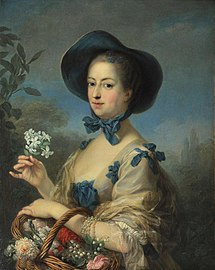Մարքիզուհի դե Պոմպադուրը՝ Ֆրանսիայի արքա Լյուդովիկոս XV-ի սիրուհին, իր մազերին կրում է կապույտ անմոռուկ՝ որպես արքային հավատարմության նշան։