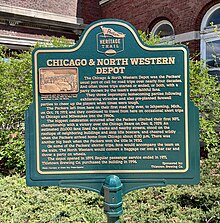 Packers Heritage Trail sign. Chicago & North Western Depot Packers Heritage Trail Sign.jpg