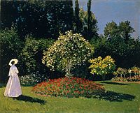 Frau im Garten (Dame au jardin à Saint-Adresse) von Claude Monet (1867)