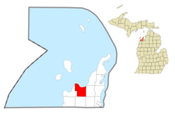 موقعیت ناحیه کلیولند، میشیگان در نقشه
