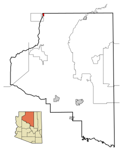 Coconino County sisälsi alueet Fredonia highlighted.svg