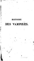 HISTOIRE DES VAMPIRES.