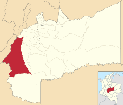 Ubicación del municipio y localidad de La Uribe en el departamento del Meta de Colombia.