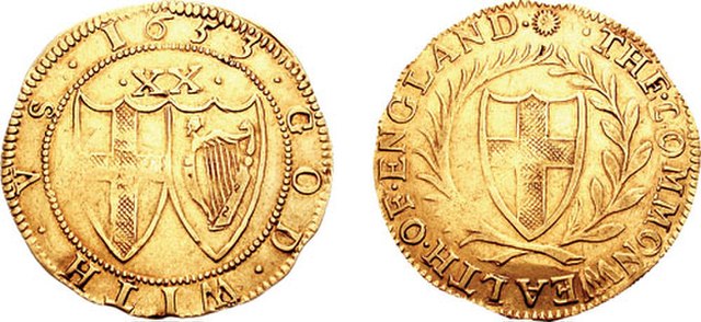 A gold Unite from 1653