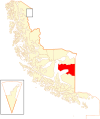 Map of Porvenir commune in Magallanes and Antarctica Chilena Region