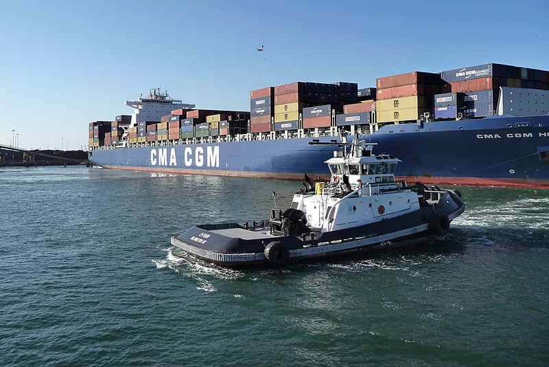 File:Container Ship and Tug.jpg