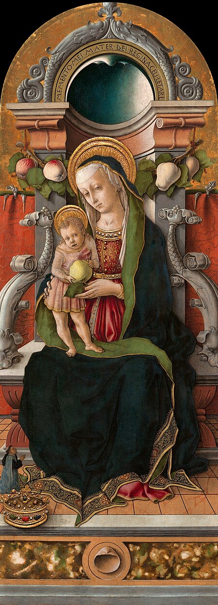 ไฟล์:Crivelli Madonna and Child Enthroned with a Donor.jpg