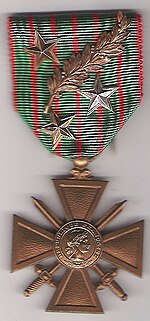 I. világháborús francia Croix de guerre hátlapja.