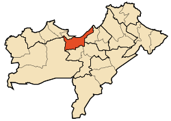 Localização do distrito dentro da província de Orã