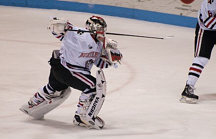 A goalie heads to the bench in order to allow for an extra attacker.