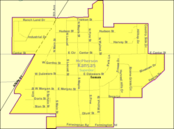 Detailed map of Inman, Kansas