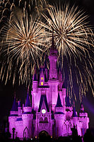 Fireworks show over Cinderella Castle at closing hour. Disneyworld, Orlando 2010