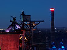 Light installations by Jonathan Park Duisburg Landschaftspark blast furnace 2 & 1.jpg