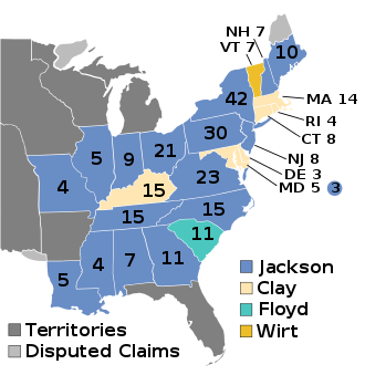 1832 election results ElectoralCollege1832.svg