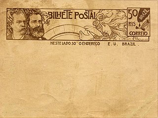Bilhete postal para o interior - A Lenda Brasileira - Projeto para bilhete postal integrante da coleção vencedora do Concurso dos Correios de 1904