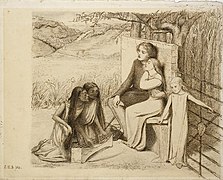 Lovers Listening to Music, 1854, pen and brown ink