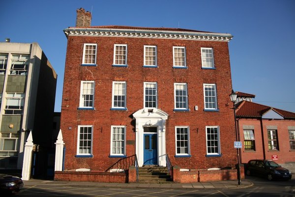 His birthplace Elswitha Hall in Gainsborough, Lincolnshire