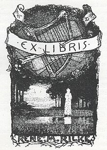 Exlibris von Rainer Maria Rilke, gestaltet von Emil Orlik (Quelle: Wikimedia)