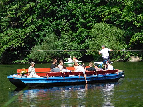 Hand pulled ferry - Bad Münster am Stein Ebernburg - Germany