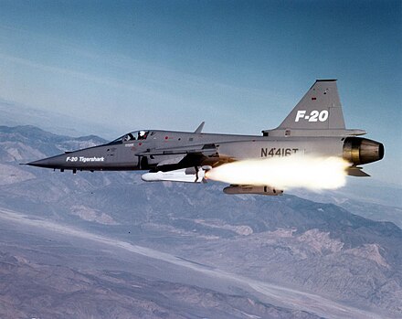 An F-20 launching an AGM-65 Maverick missile