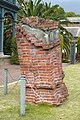 Fallen masonry adjacent to Hassam House in the Sōraku-en garden.