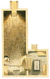 Plan of the chapel (l) and north chapel (r), around 1800 Farleigh Hungerford Chapel plan.jpg