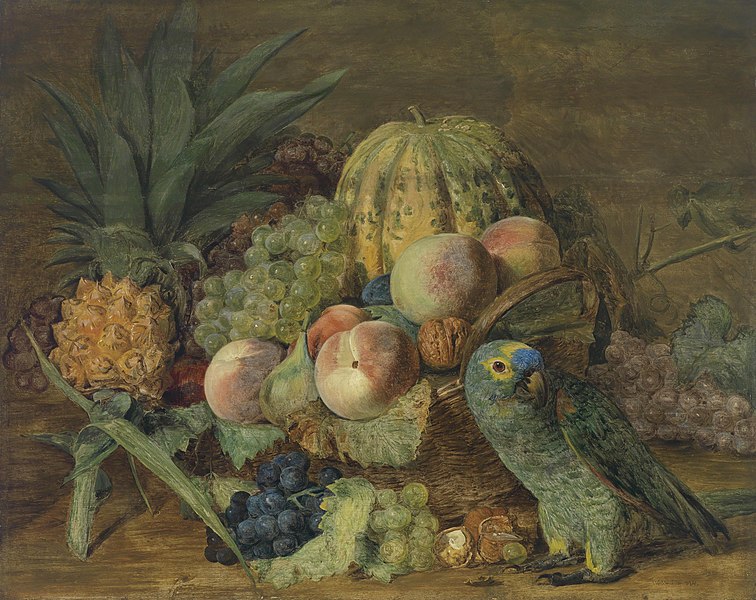 File:Ferdinand Georg Waldmüller Früchtestillleben mit Papagei 1824.jpg