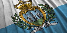 Detail of the arms in the centre of the flag. Flag San Marino.jpg