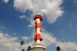 Control tower on Ford Island seen in the movies Tora! Tora! Tora! and Pearl Harbor. The tower is being restored by the Pacific Aviation Museum Pearl Harbor.