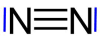 Stickstoffmolekül mit zwei freien Elektronenpaaren.