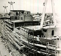 En 1970 le chantier naval.