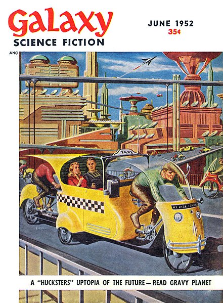 A year later, the first installment of Gravy Planet (The Space Merchants), by Kornbluth and Frederik Pohl, was also cover-featured on Galaxy