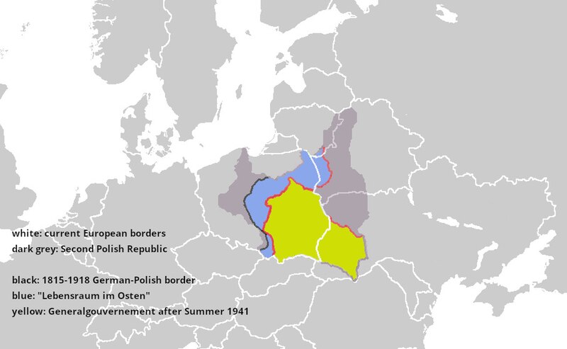 File:Generalgouvernement with 2nd Polish Republic, "Lebensraum im Osten", and current borders.jpg