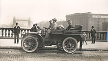 Charles J. Glidden on his world tour of 1902 Glidden in London.jpg