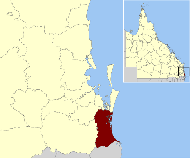 Map of the Coomera River estuary on the Gold Coast and its two adjacent