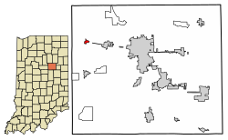 Mierning joylashgan joyi, Grant okrugi, Indiana.