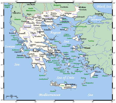 kart over de greske øyene Greske Oyer Wikipedia kart over de greske øyene