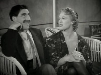 Groucho Marx and Eve Arden in a scene from At the Circus (1939)