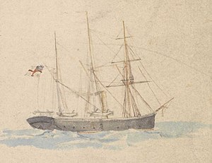 Канонерская лодка-приманка H.M. в море (обрезано) RMG PW8172.jpg