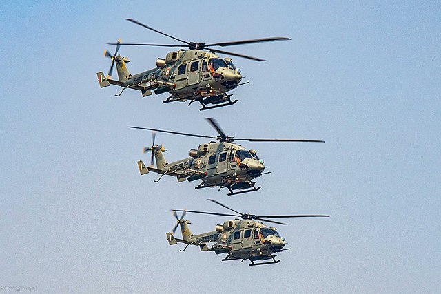 Formation flight of three Indian Air Force Rudras