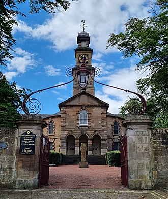 The front of Hamilton Old Parish Church seen from Cadzow Street Hamilton Old Parish Church.jpg