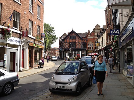 Shrewsbury is home to a wealth of independent and specialist retailers, such as those shown in High Street.