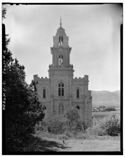 File:Historic American Buildings Survey, P. Kent Fairbanks, Photographer August, 1968 EAST (FRONT) ELEVATION. - Manti Temple, Main Street (U.S. Route 89), Manti, Sanpete County, UT HABS UTAH,20-MANT,1-7.tif