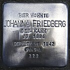 Hofheim am Taunus Diedenbergen Stolperstein Marxheimer Straße 9 Johanna Friedberg.jpg