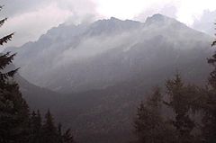 De Hoge Tatra ter hoogte van Starý Smokoveo (aug. 2000)
