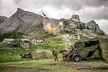3rd Alpini Regiment mortar platoon Italian Army - 3deg Alpini Regiment mortar training 02.jpg