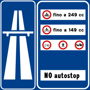 Italian traffic signs - preavviso di inizio strada extraurbana principale (figura II 347).svg