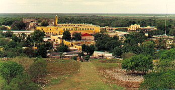 Convent as viewed from atop Kinich Kak Mo pyramid